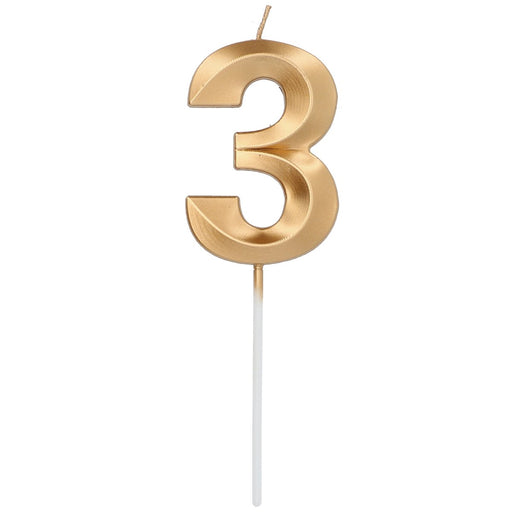Cijferkaars 3 Metallic Goud