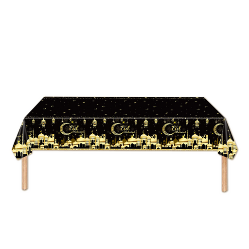Tafelkleed Eid Mubarak zwart/goud – 274 x 137 cm