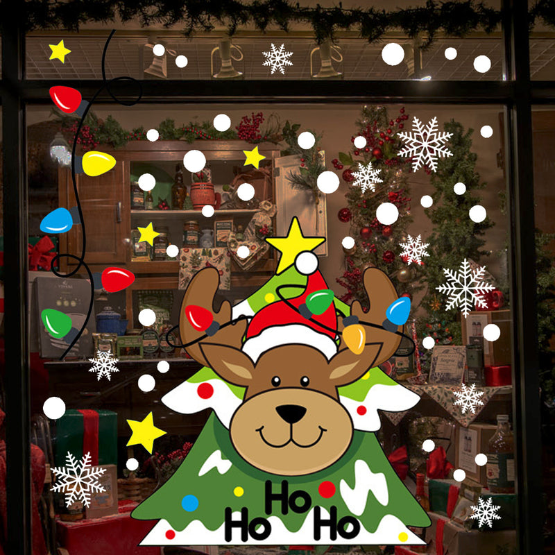 Kerst Raamstickers Rendier en lichtjes – 45 stuks