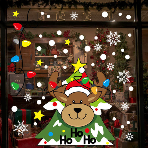 Kerst Raamstickers Rendier en lichtjes – 45 stuks