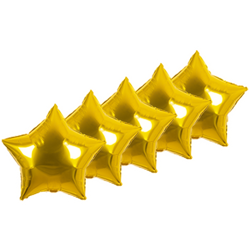 Folieballonnen Ster Goud - 5 Stuks - 45 cm