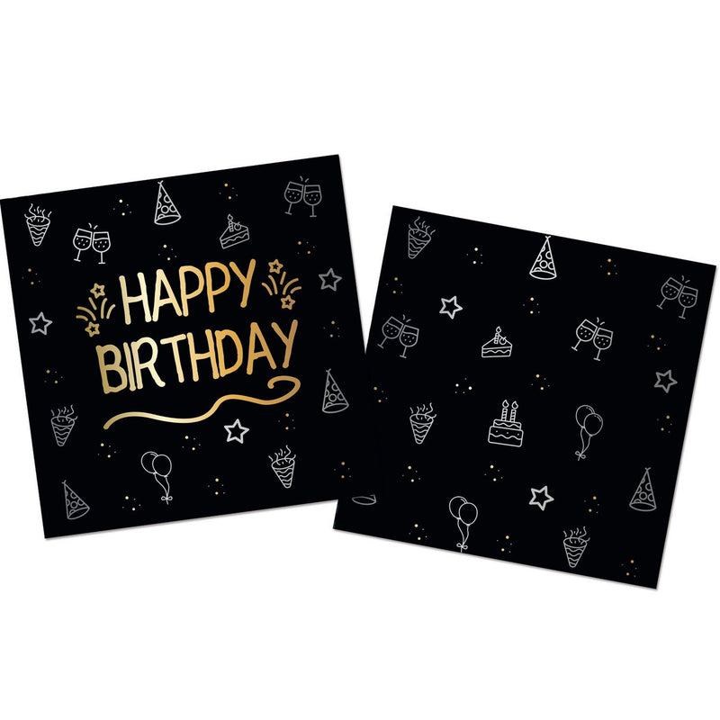 Shining Glam Servetten Happy Birthday – 16 Stuks