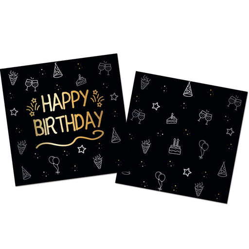 Shining Glam Servetten Happy Birthday – 16 Stuks