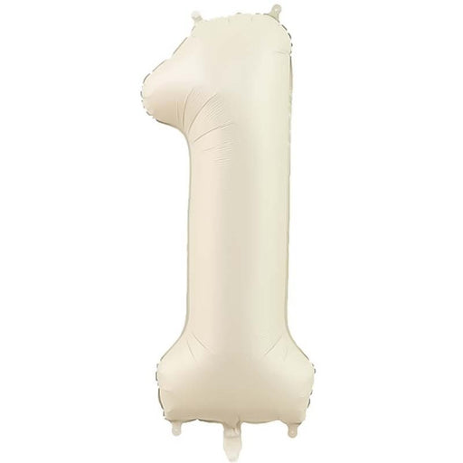 Folie Cijferballon 1 Nude Wit – 86 cm