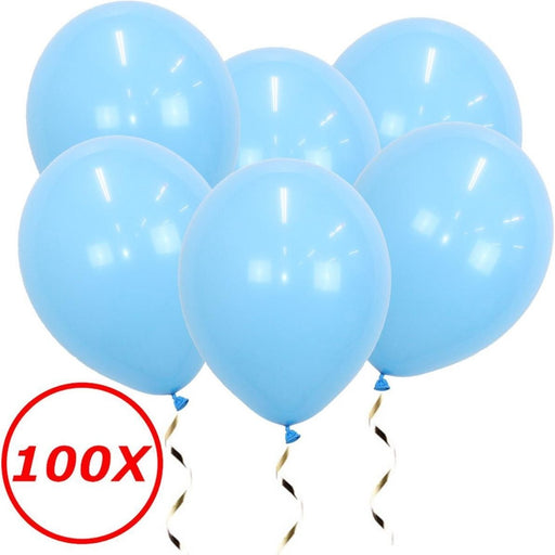 100 babyblauw latex ballonnen van 34 cm