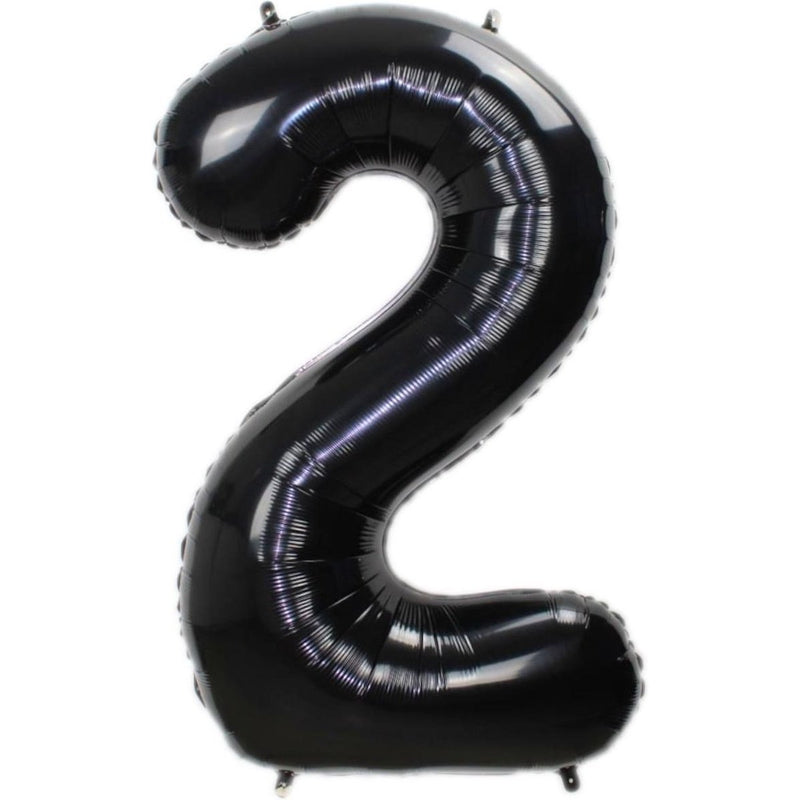Folie Cijferballon 2 Zwart 70 cm
