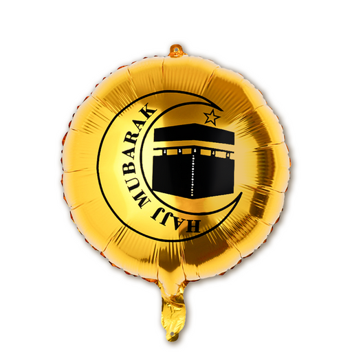Folieballon Eid Mubarak Kaäba goud/zwart – 47 cm