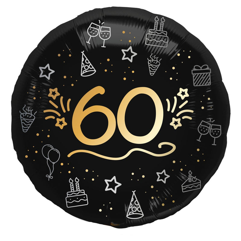 Shining Glam Folieballon 60 Jaar – 45 cm