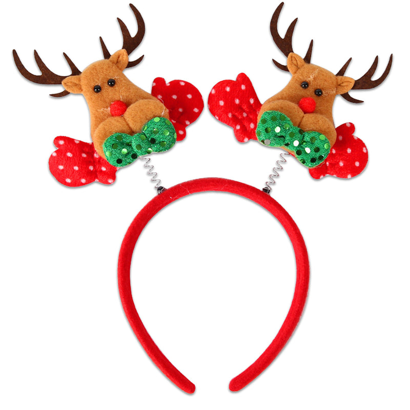 Kerstdiadeem Rendier Met Strik Rood/Bruin