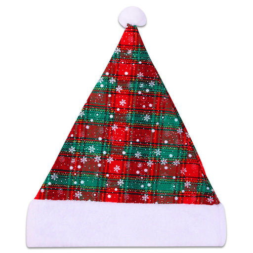 Kerstmuts Ruitpatroon Rood/Groen
