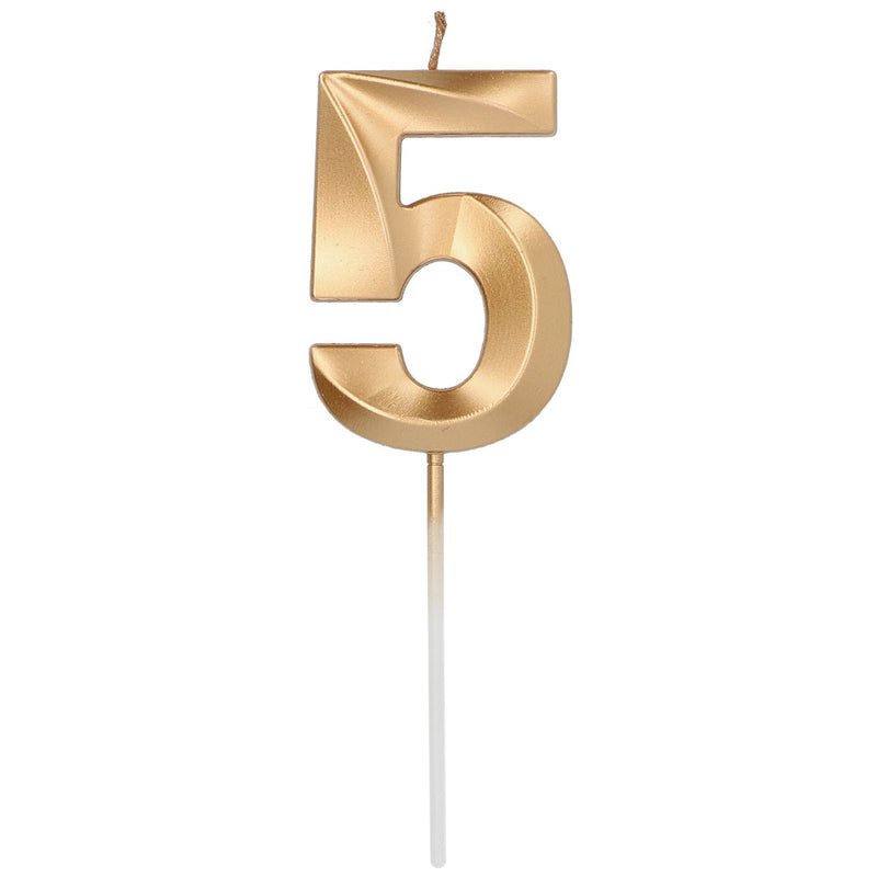 Cijferkaars 5 Metallic Goud