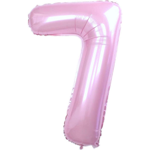Cijferballon 7 roze - 36 cm