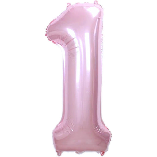 Folie Cijferballon 1 Roze 70 cm