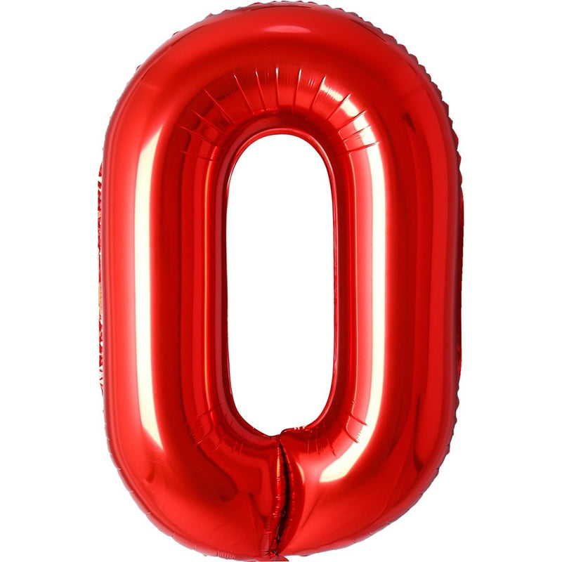 Folie Cijferballon 0 Rood – 70 cm