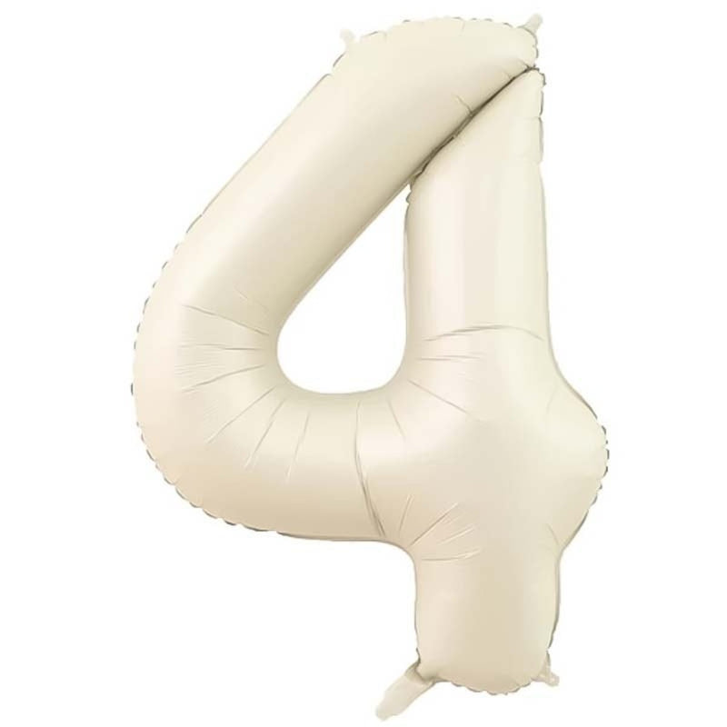 Folie Cijferballon 4 Nude Wit – 86 cm
