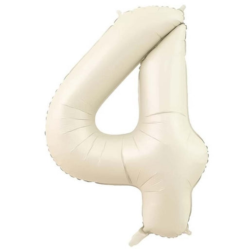 Folie Cijferballon 4 Nude Wit – 86 cm