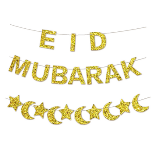 Slingerset Eid Mubarak goud – 2 stuks – 100 cm