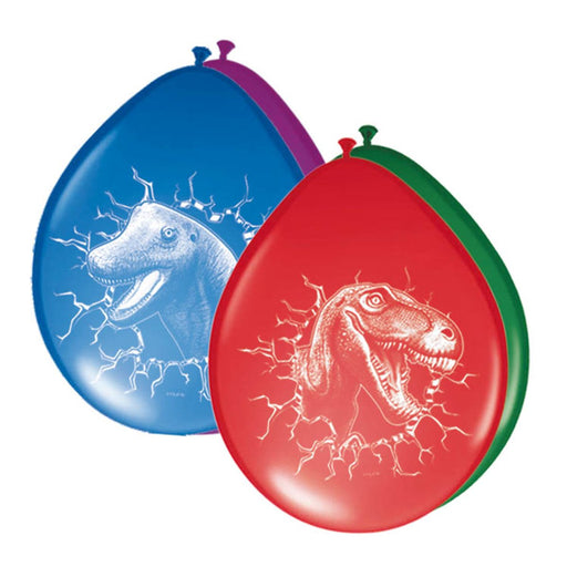 Dino Geel Latex Ballonnen Multicolor – 6 Stuks