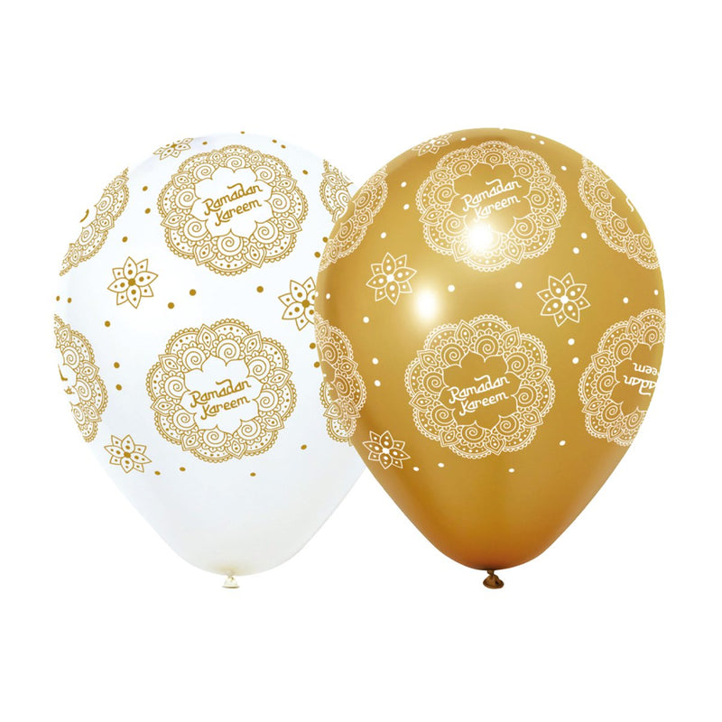 Ramadan Kareem Latex Ballonnen Wit/Goud