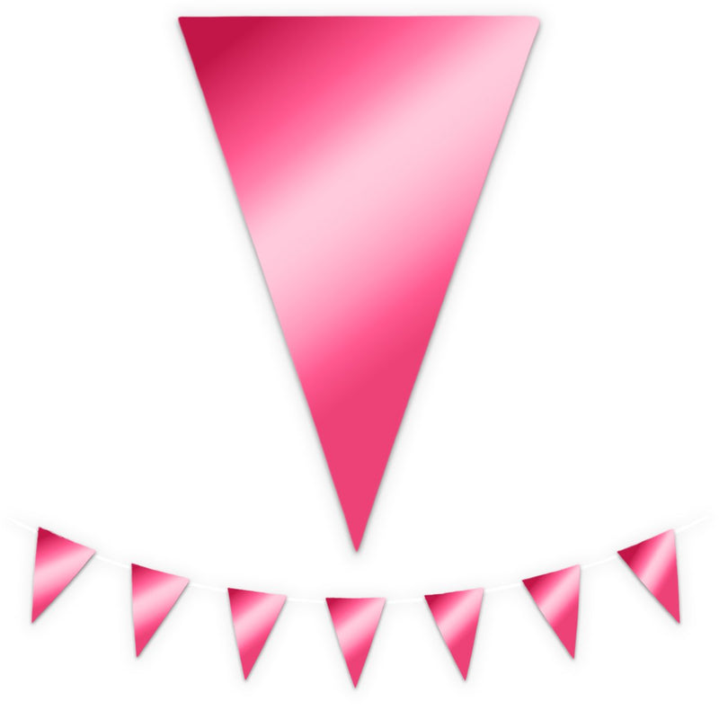 Metallic Folie Vlaggenlijn Roze – 10 m