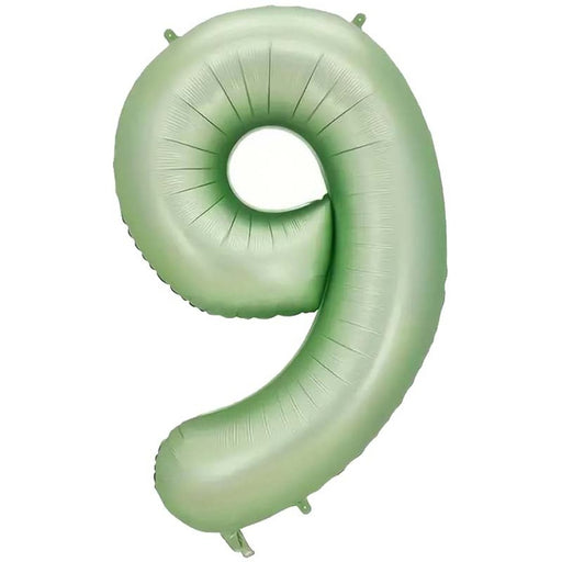 Folie Cijferballon 9 Mintgroen – 86 cm