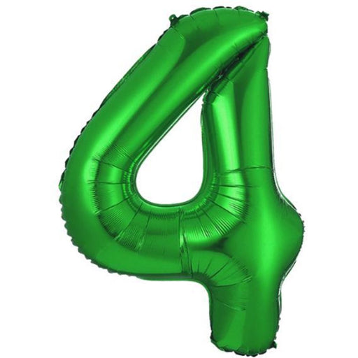 Folie Cijferballon 4 Groen – 86 cm