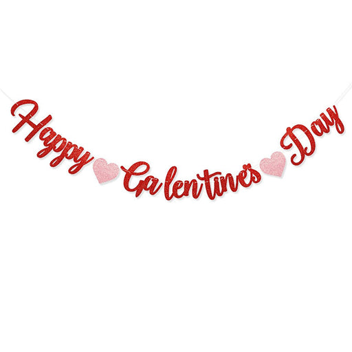 Letterslinger Happy Valentine's Day Rood/Roze met Hartjes – 200 cm