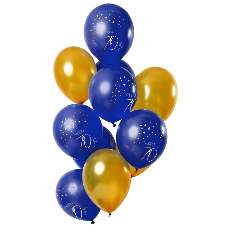 Latex Ballonnen 70 Jaar Elegant True Blue – 12 Stuks