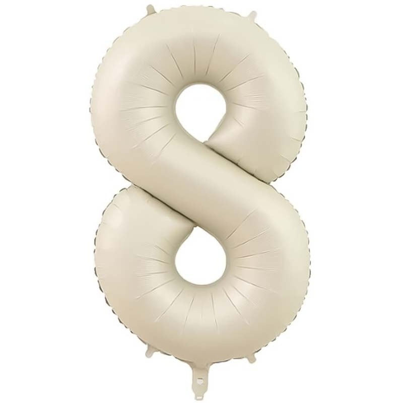 Folie Cijferballon 8 Nude Wit – 86 cm