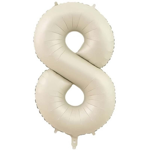 Folie Cijferballon 8 Nude Wit – 86 cm