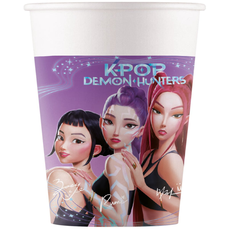 K-POP Demon Hunters Papieren Bekers 200 ml – 8 Stuks