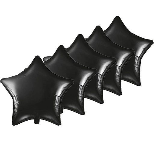 Folieballonnen Ster Zwart - 5 Stuks - 45 cm