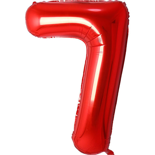 Folie Cijferballon 7 Rood – 36 cm