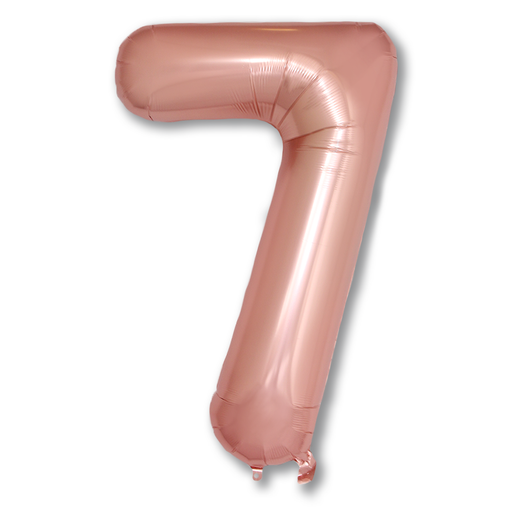 Cijferballon 7 roségoud - 86 cm