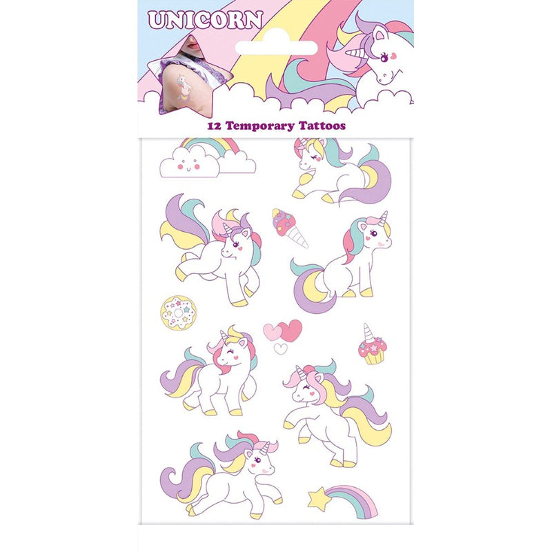 Unicorn Plaktattoos – 12 Stuks
