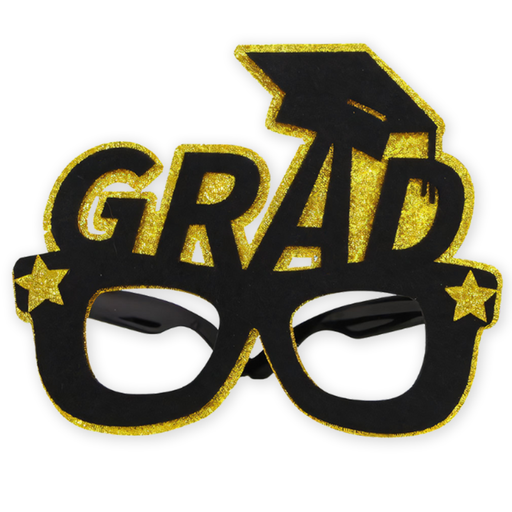 Afstudeerbril GRAD zwart/goud – 17 x 12 cm