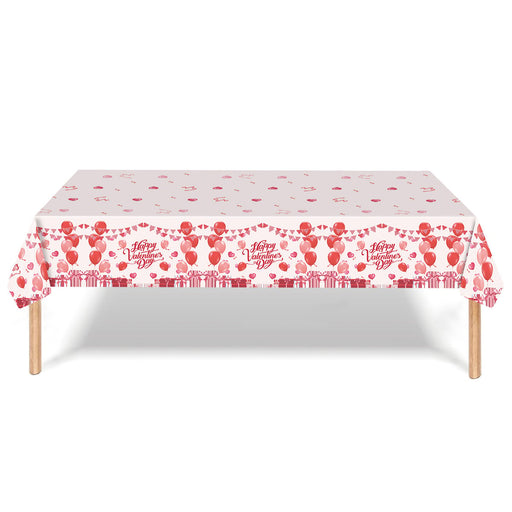 Valentijn Tafelkleed Hartjes en Cadeautjes – 137 x 274 cm – 2 Stuks
