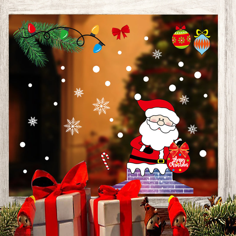 Kerst Raamstickers Kerstman en taart – 34 stuks