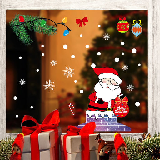 Kerst Raamstickers Kerstman en taart – 34 stuks