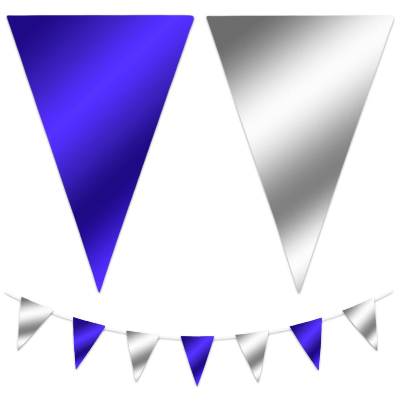 Folie Vlaggenlijn Donkerblauw/Zilver – 10 m
