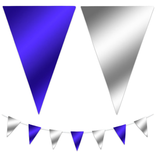 Folie Vlaggenlijn Donkerblauw/Zilver – 10 m