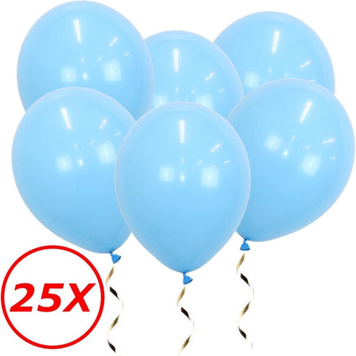 25 babyblauw latex ballonnen van 34 cm