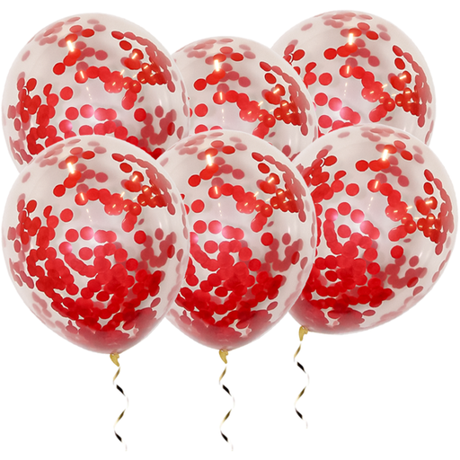Latex Confettiballonnen Rood 34 cm – 10 Stuks