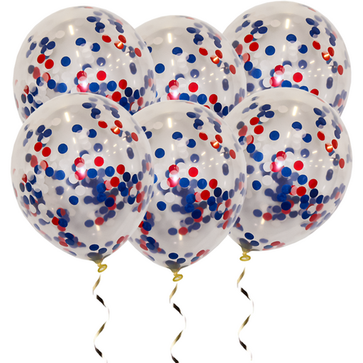 Latex Confettiballonnen Rood Wit Blauw Oranje 34 cm – 50 Stuks