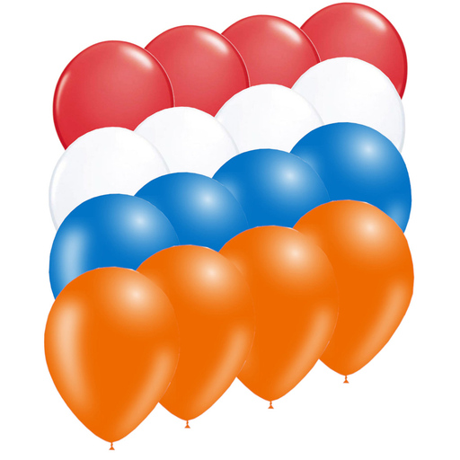 Latex Ballonnen Rood Wit Blauw Oranje – 400 Stuks
