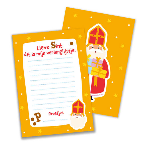 Sinterklaas Verlanglijstje Oranje 21 x 15 cm