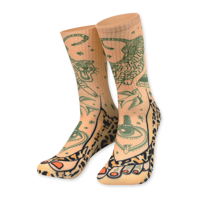 Grappige Sokken Tattoo 32 cm