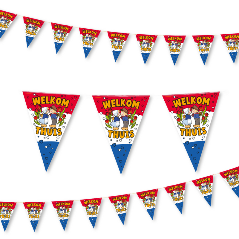 Folie Vlaggenlijn Welkom Thuis Multicolor 10 m