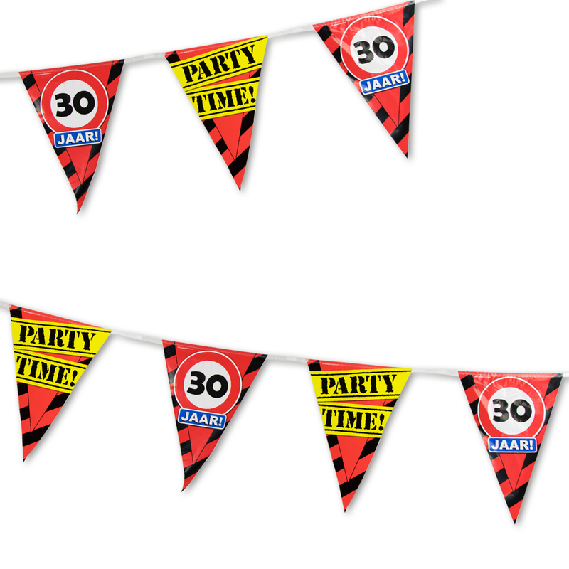 Vlaggenlijn 30 Jaar Verkeersbord 10 m