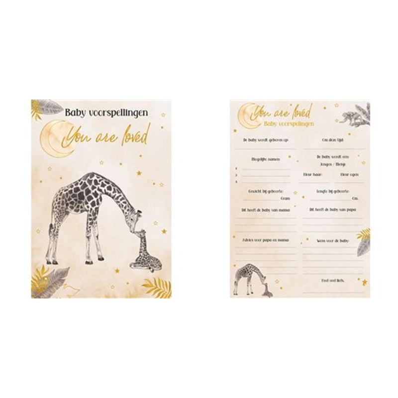 Voorspelkaarten Babyshower Safari